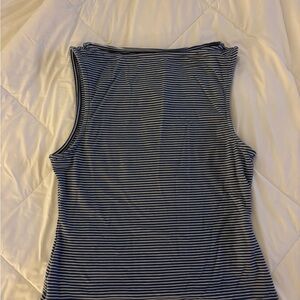 Navy Striped Sleeveless Tank Top